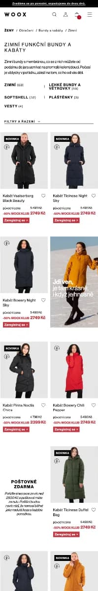 Woox kategorie e-shopu (mobile)