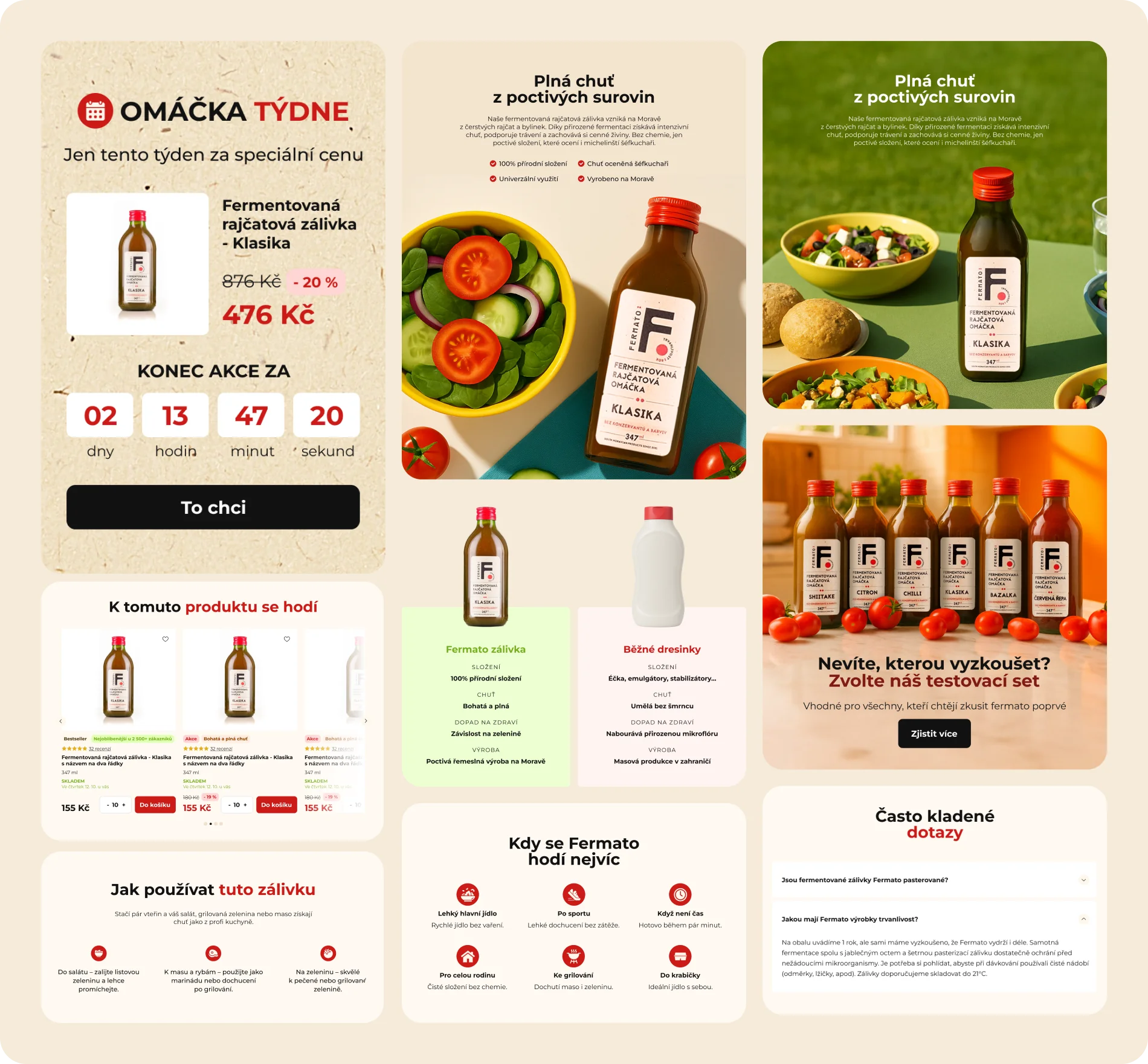 Komponenty e-shopu Fermato: nabídka týdne, produkty, složení, použití a časté dotazy