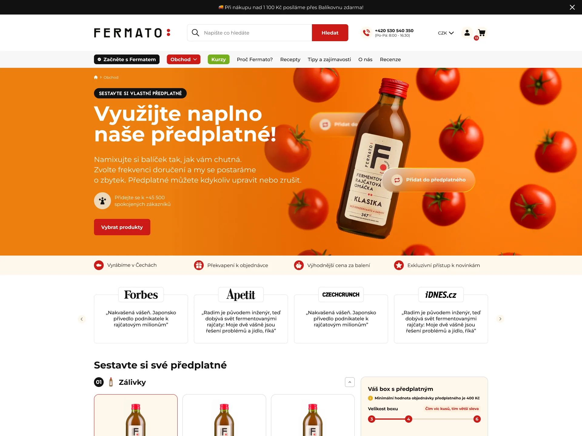 Stránka předplatného Fermato