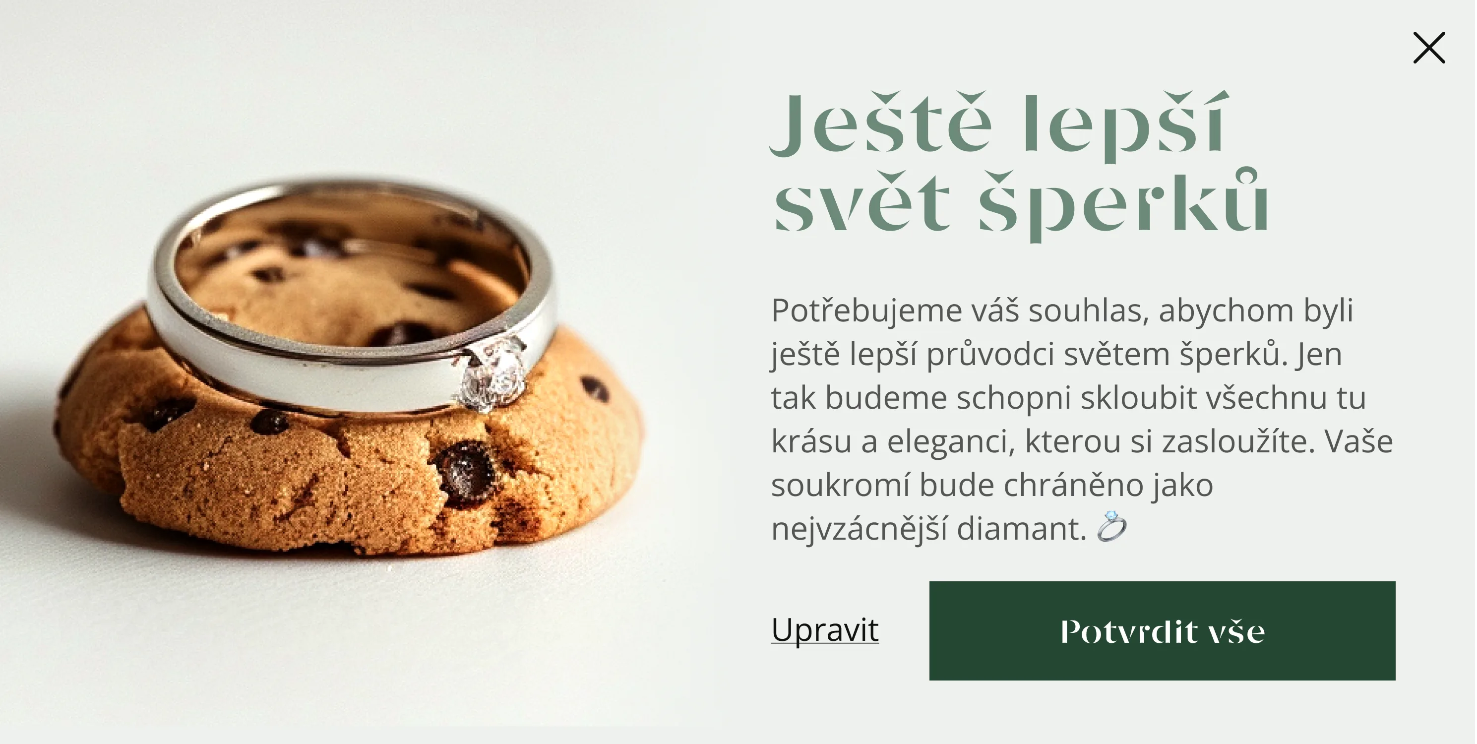 Olivie cookie lišta design mockup
