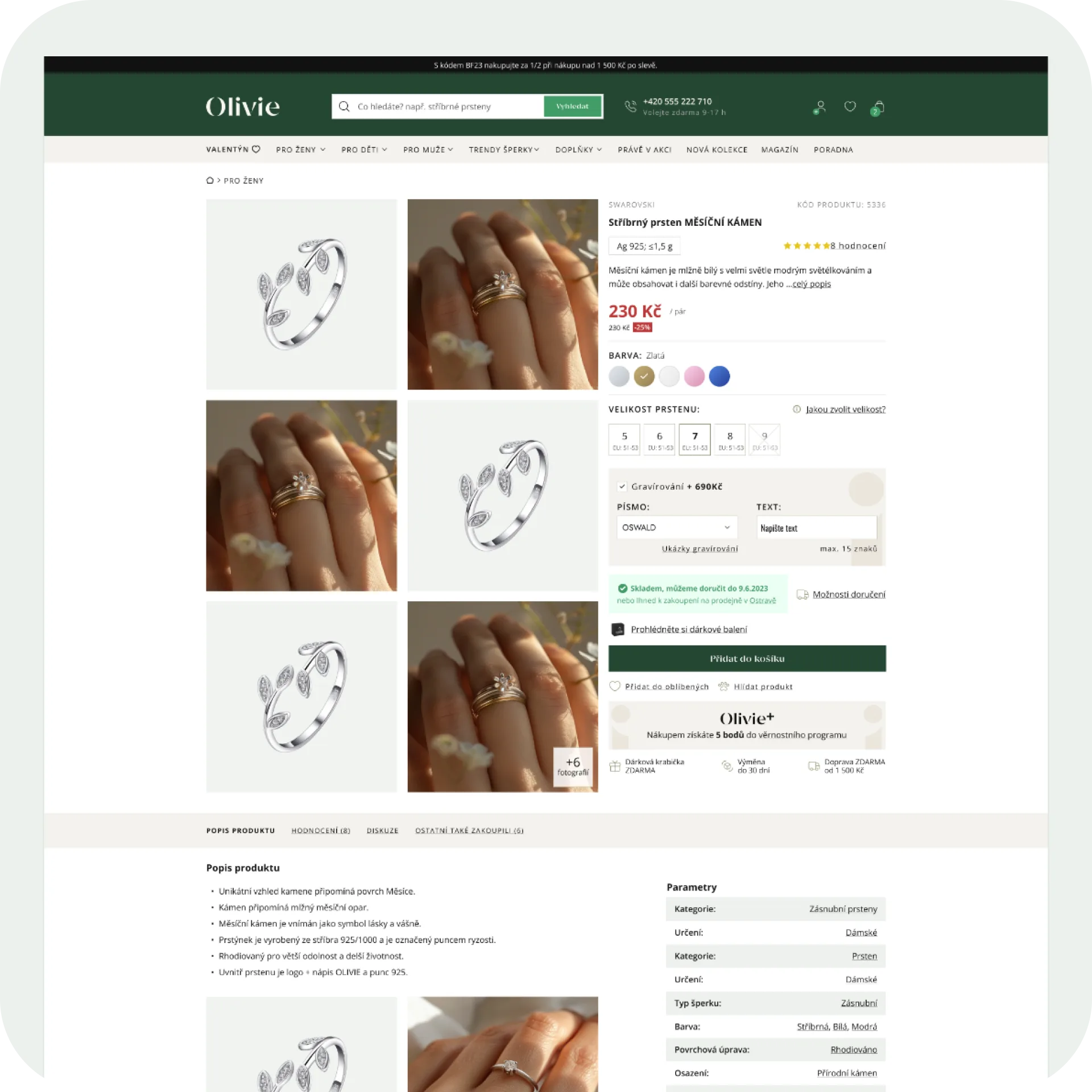 Olivie detail produktu