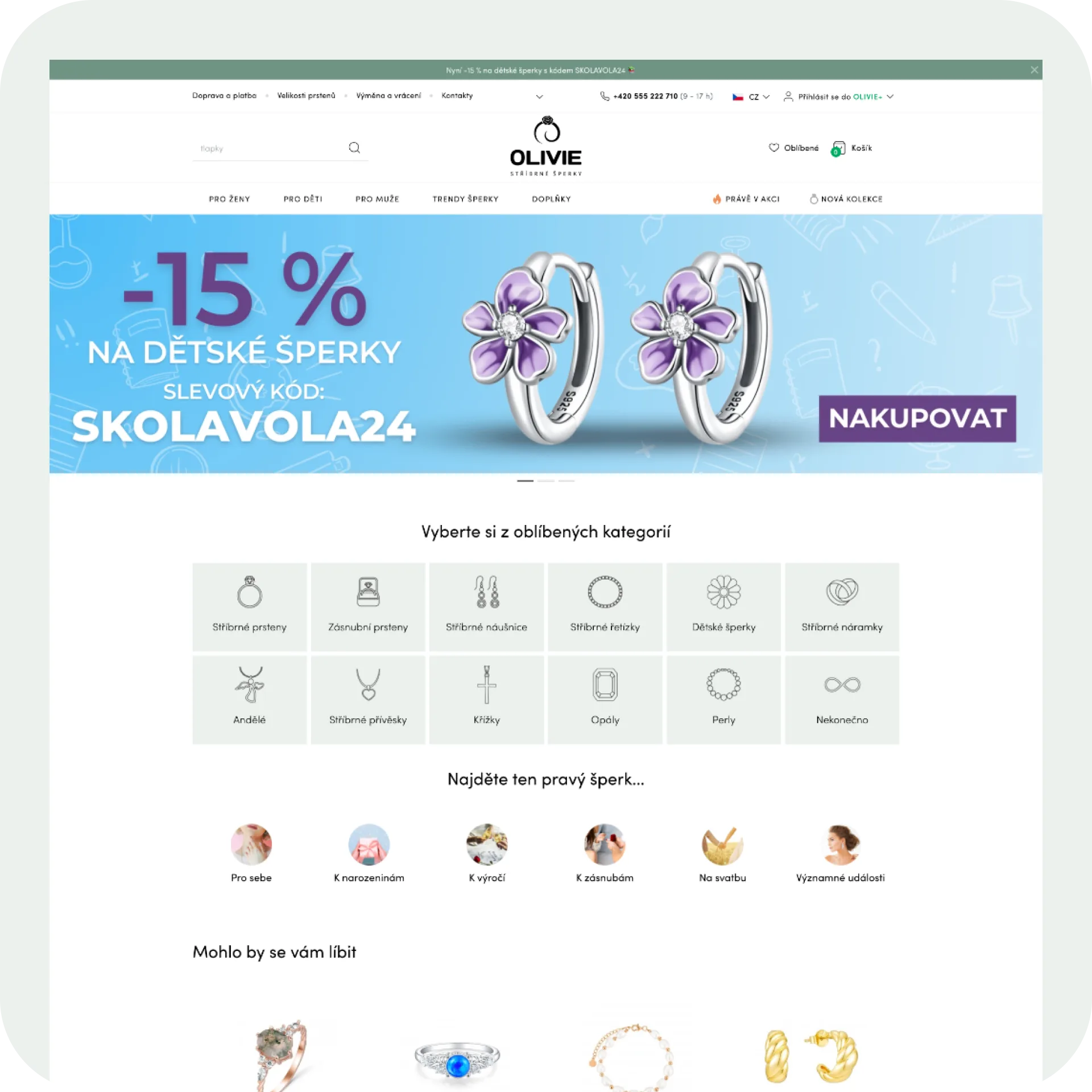 Olivie desktop mockup homepage