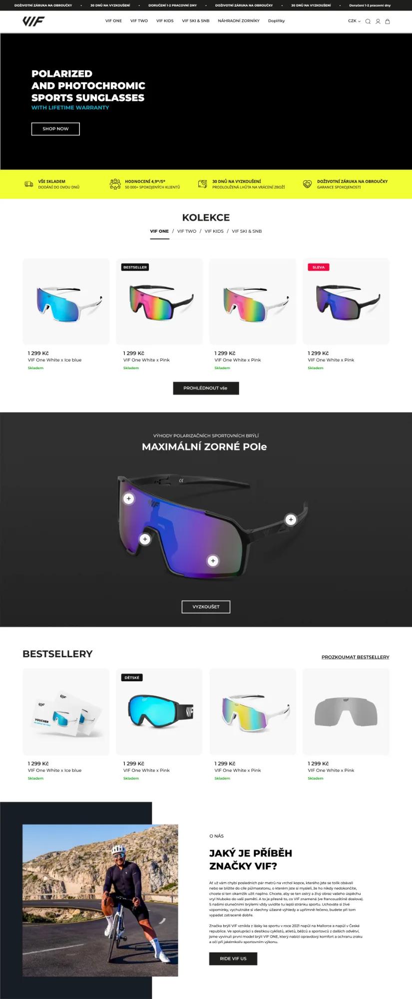 VIF e-shop původní design - výpis
